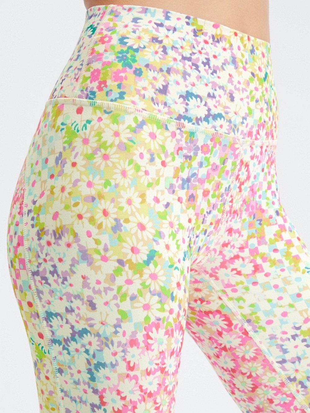 Fabletics Define PowerHold High-Waisted 7/8 Leggings Patchwork Daisy Size M - Picture 2 of 4